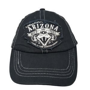 Arizona Wild And Free The Grand Canyon State Baseball Cap Black OS Distressed